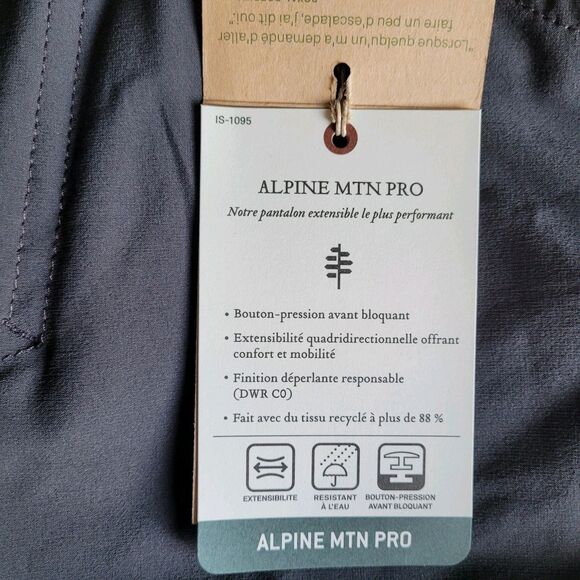 Royal Robbins Men Alpine Mtn Pro Gray Pant 36X32 Hiking Outdoors Performance Nwt - Picture 7 of 11
